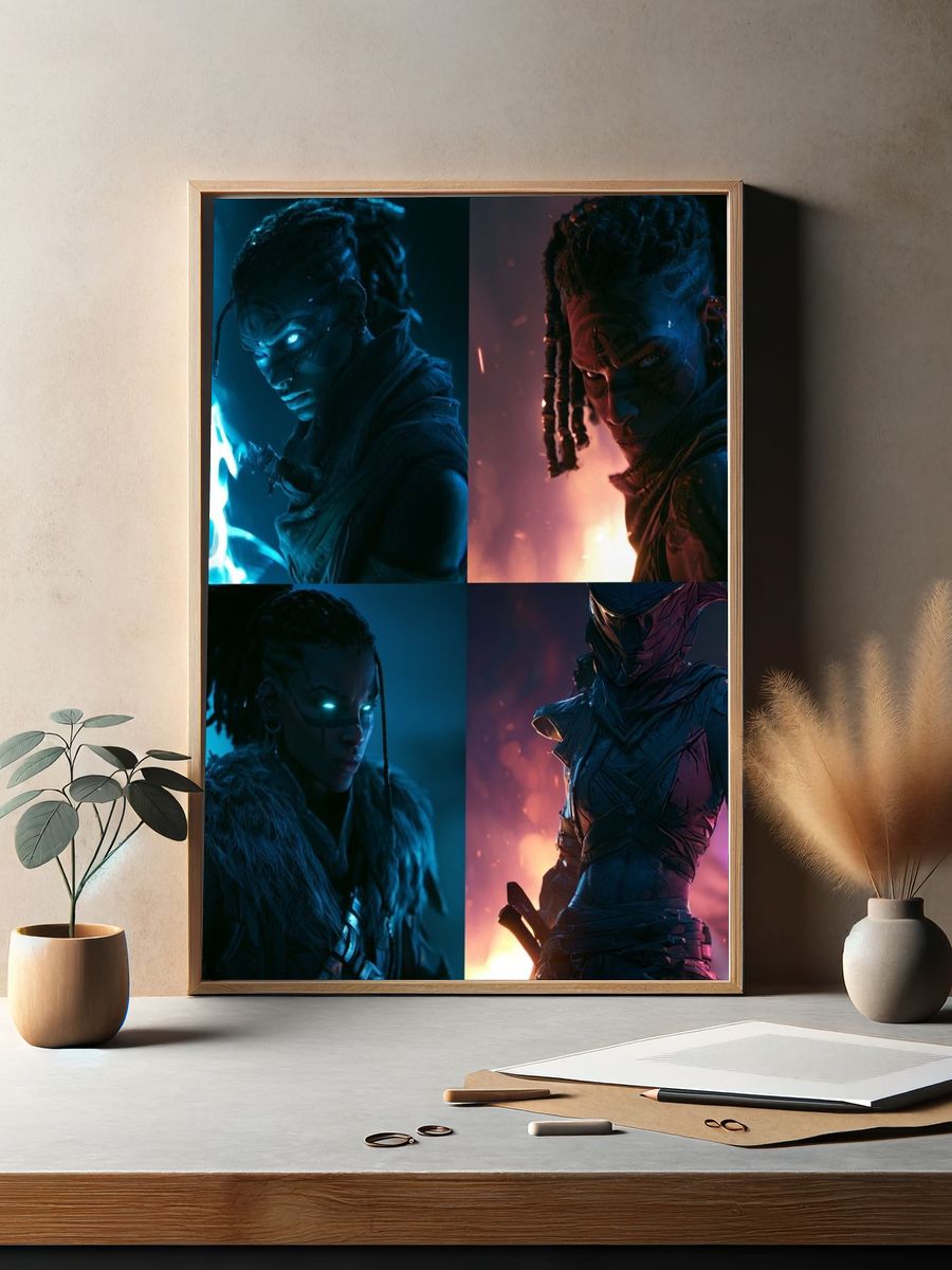 Cyber Warrior Portrait Poster. — room view 2