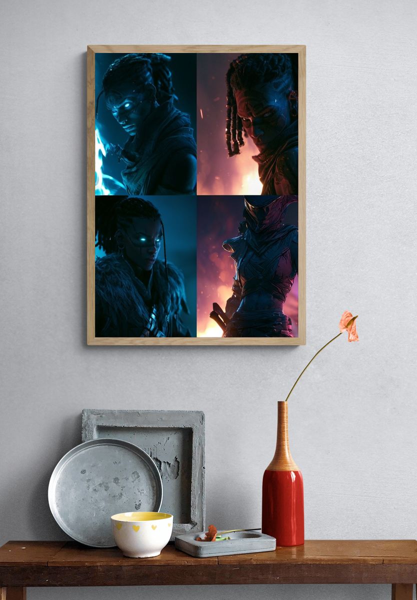 Cyber Warrior Portrait Poster. — room view 3