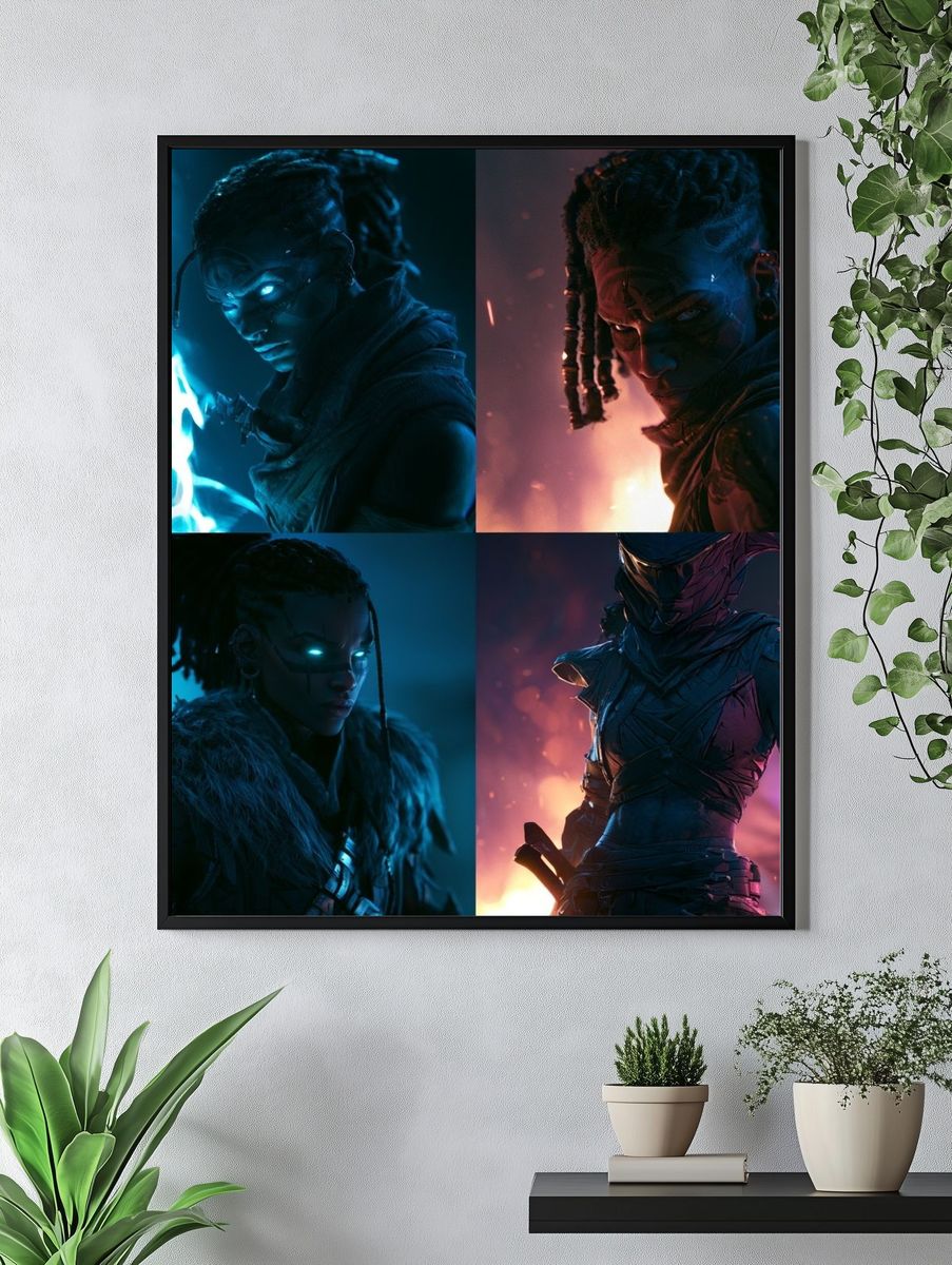 Cyber Warrior Portrait Poster. — room view 4