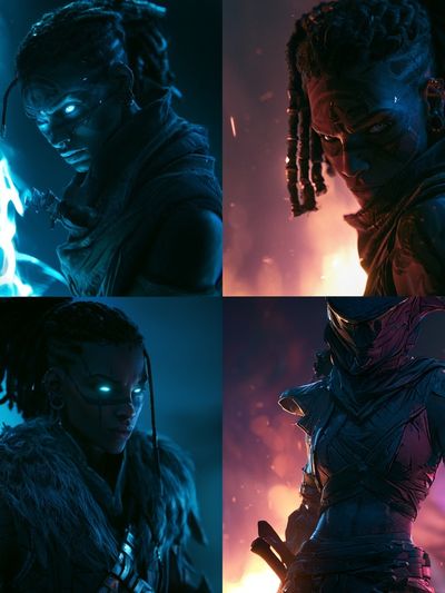 Cyber Warrior Portrait Poster.