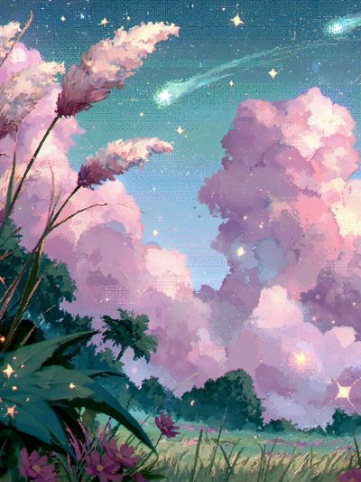 Dreamy Pink Sky Flowers Poster.