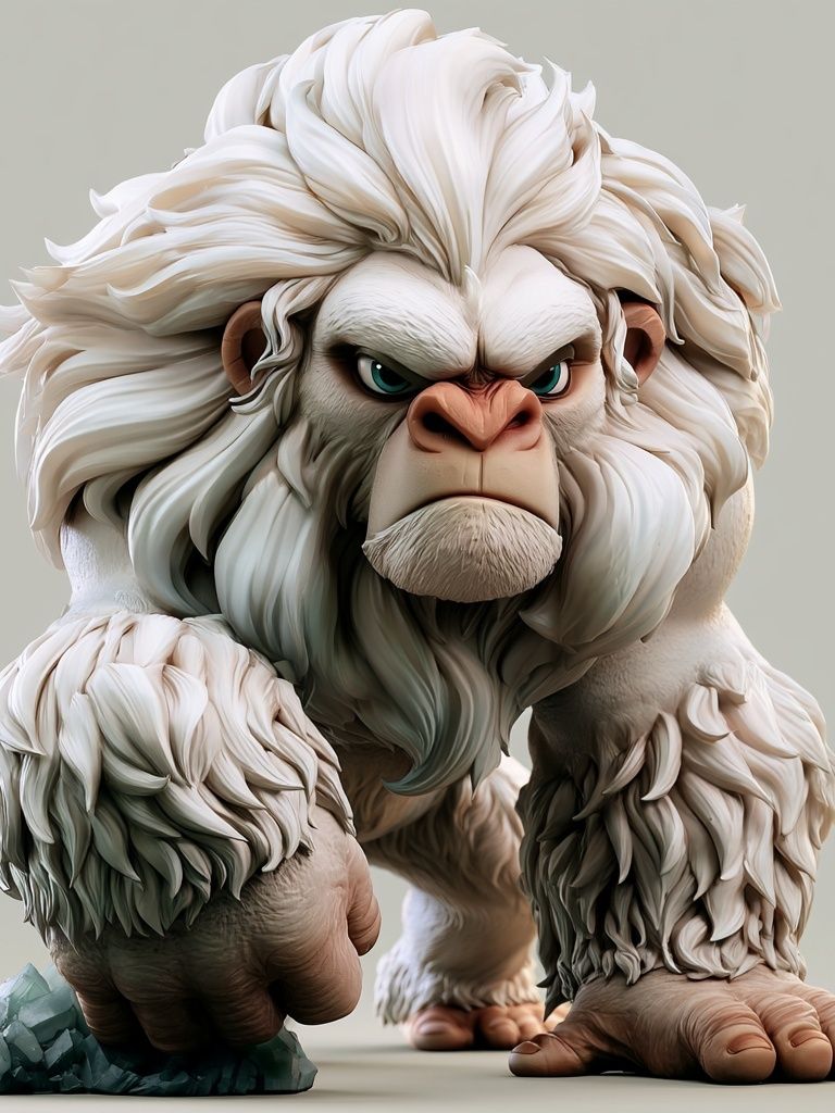 White Ape Character Illustration Poster. poster — illustration art