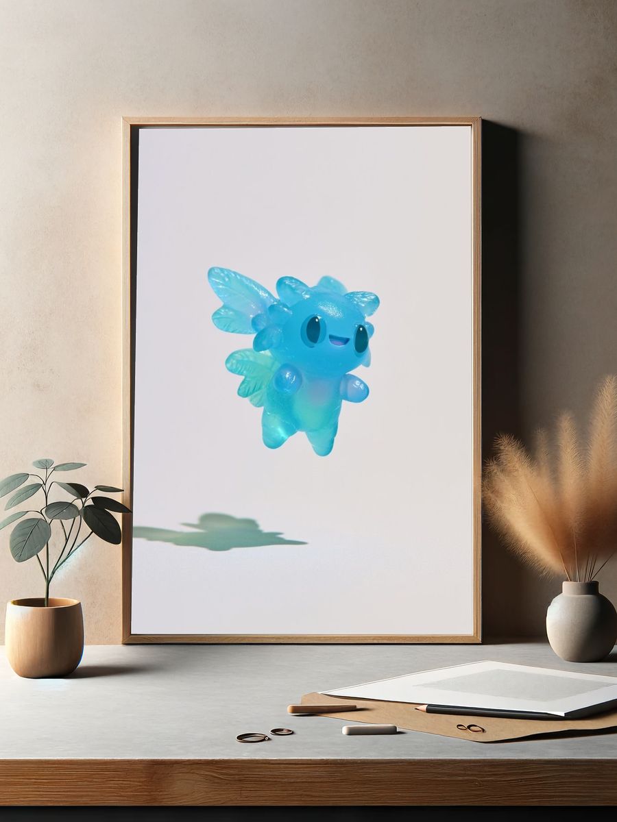 Blue Fairy Creature Illustration Print. — room view 2