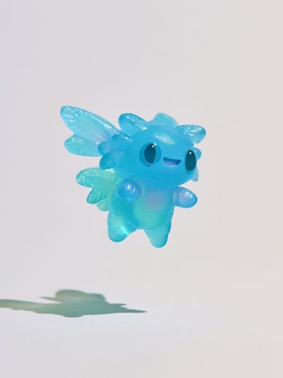 Blue Fairy Creature Illustration Print. poster