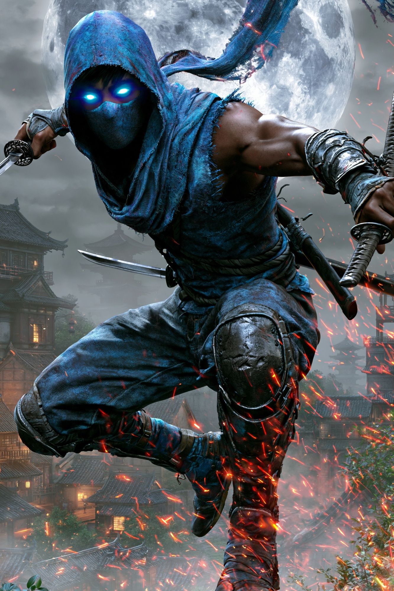 Moonlit Ninja Assassin Illustration Poster. poster detail