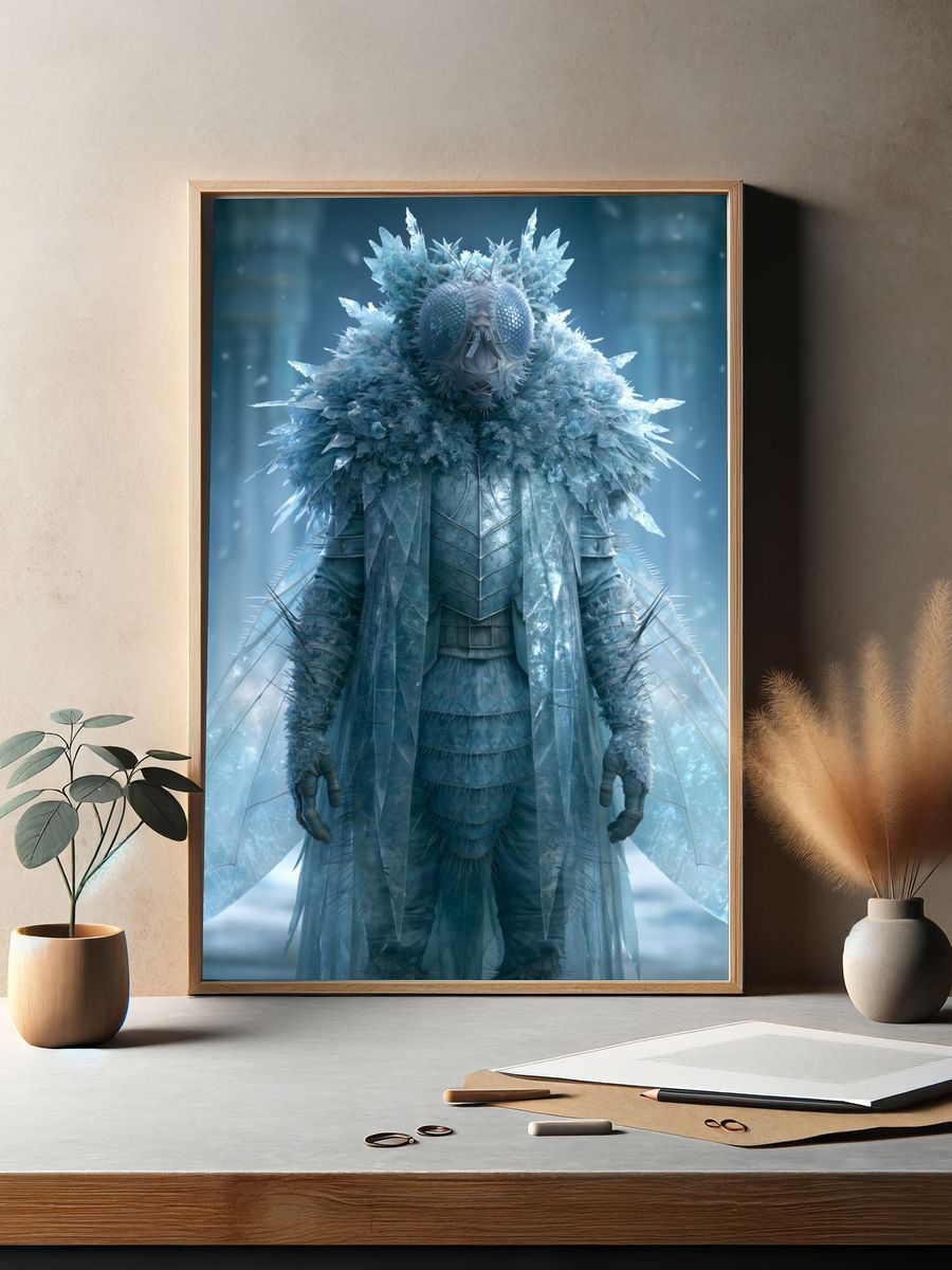 Ice Moth Fantasy Illustration Poster. — room view 2