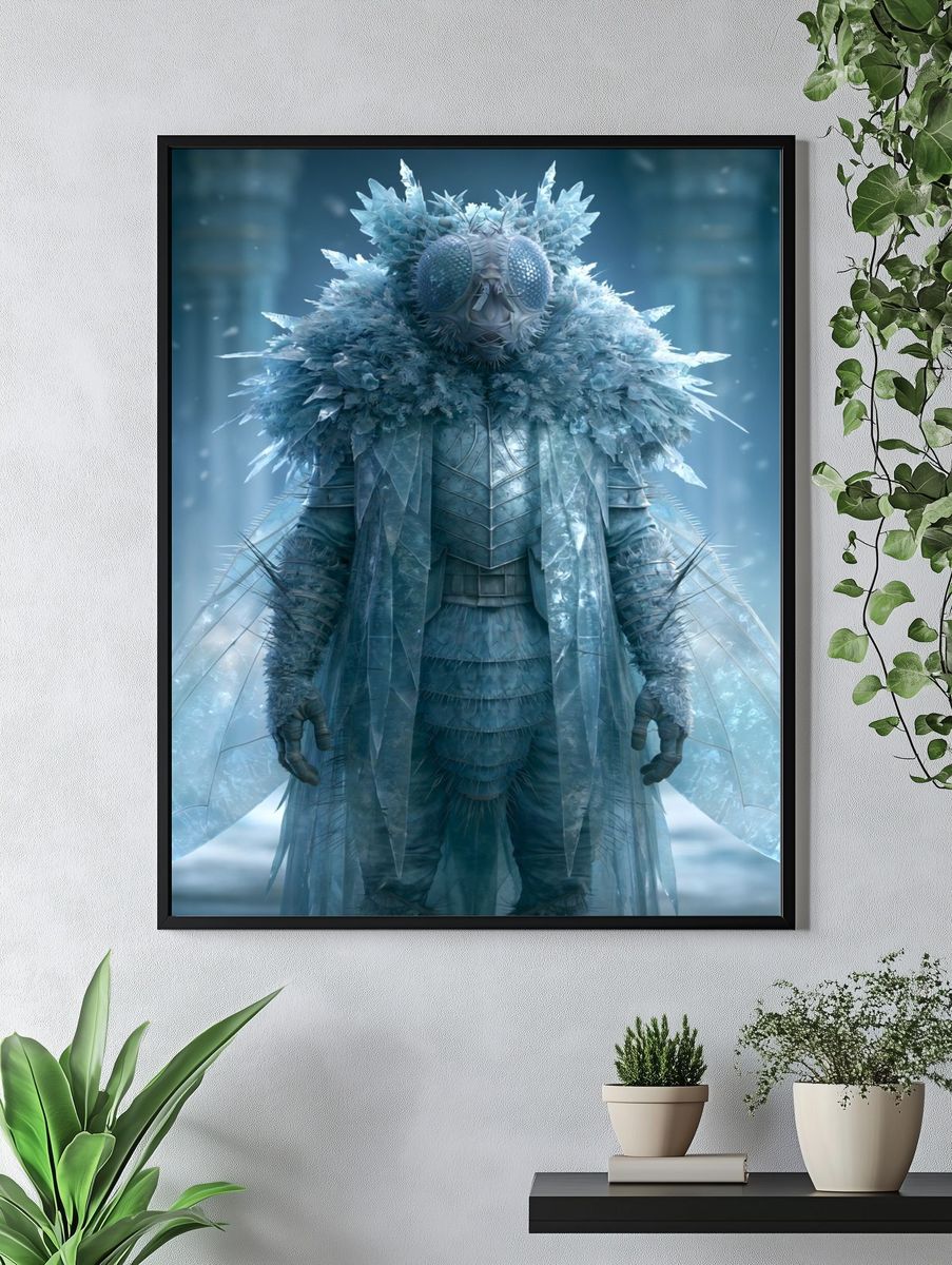 Ice Moth Fantasy Illustration Poster. — room view 4