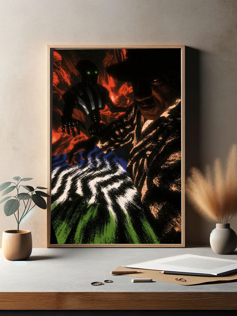 Dark Sci-Fi Figures Illustration Poster. — room view 2