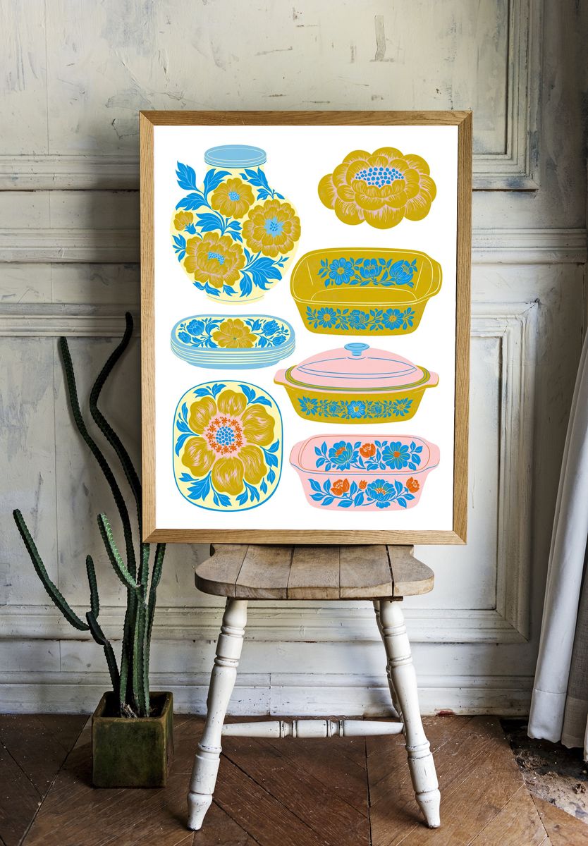 Floral Pottery Illustration Poster. room preview