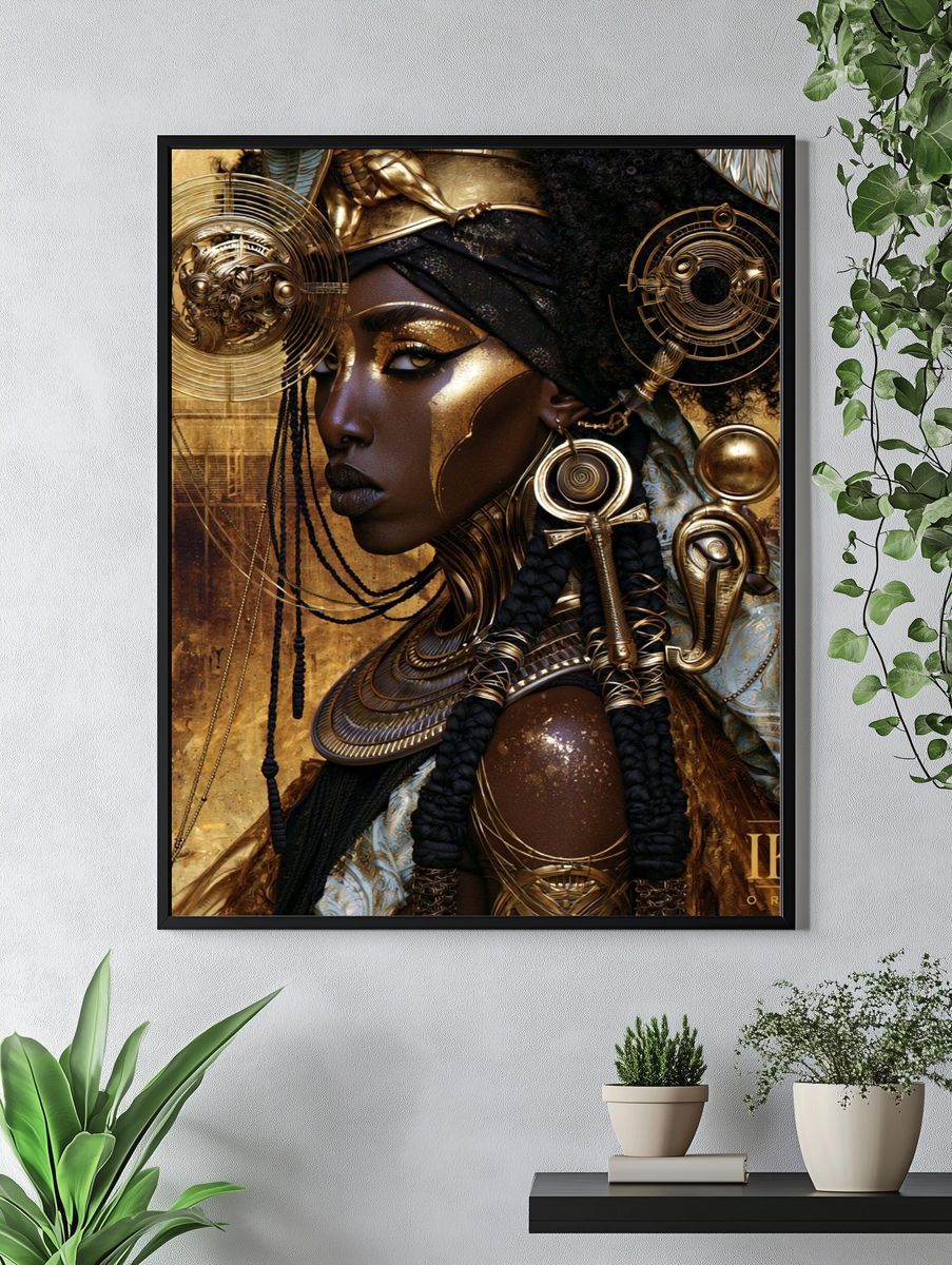 Golden African Portrait Print. — room view 4