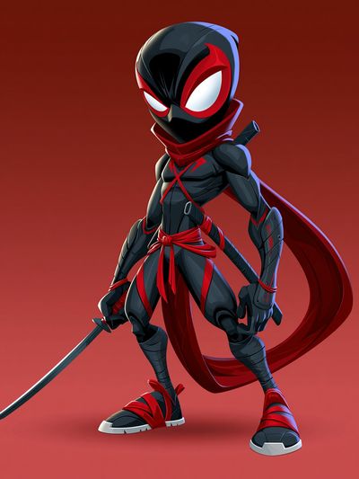 Masked Ninja Hero Illustration Poster. poster print
