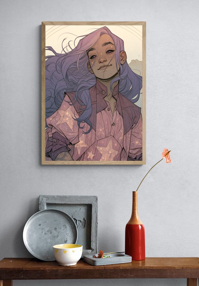 Celestial Girl Portrait Print. — room view 3
