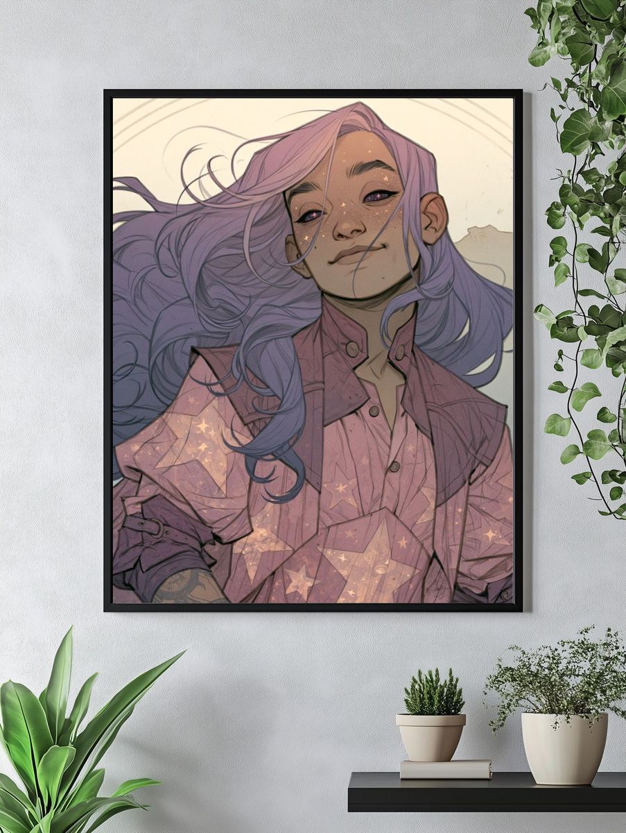 Celestial Girl Portrait Print. — room view 4
