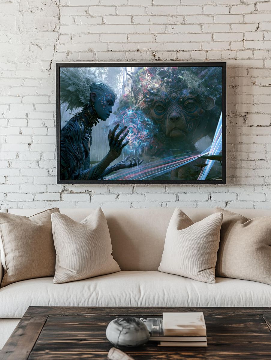 Mystic Forest Shaman Digital Art Poster. room preview