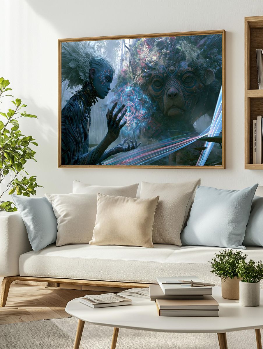 Mystic Forest Shaman Digital Art Poster. — room view 2