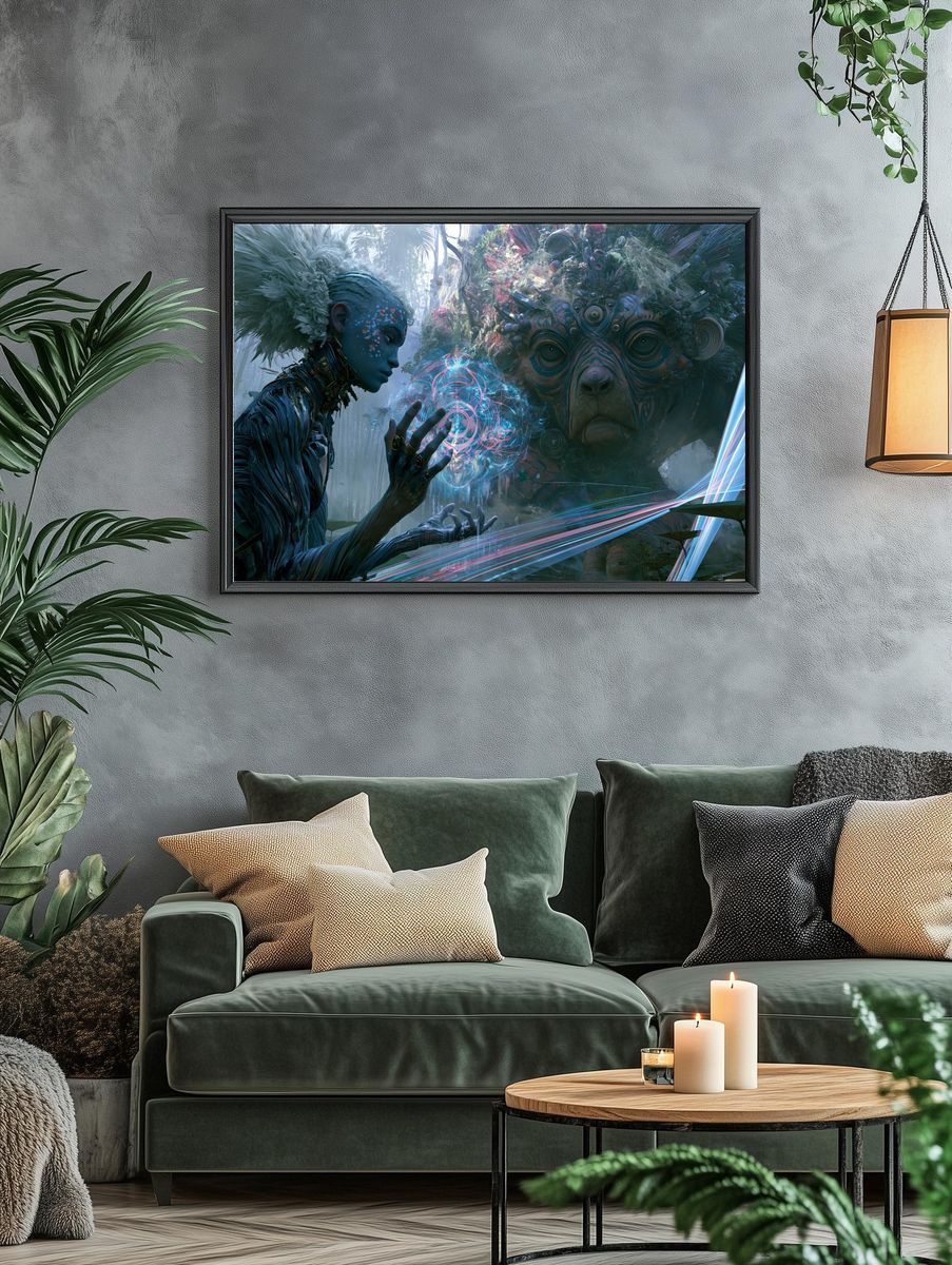 Mystic Forest Shaman Digital Art Poster. — room view 4