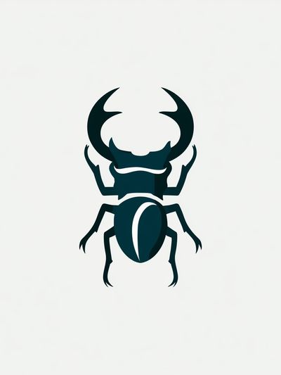 Stag Beetle Minimalist Poster. poster