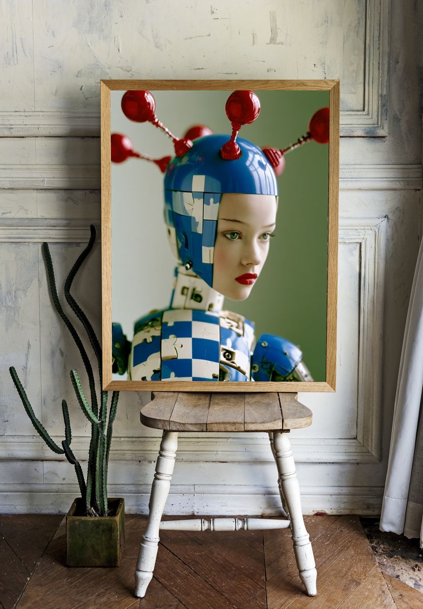 Elven Wanderer Fantasy Portrait Print. room preview
