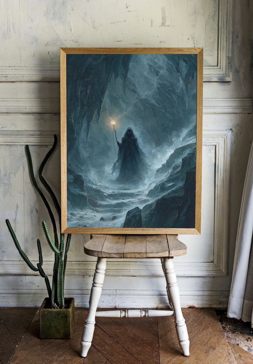Mystic Cave Wanderer Fantasy Poster. — room view 1