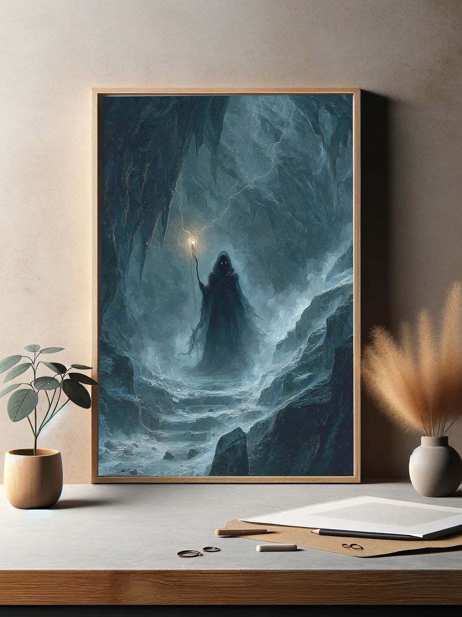Mystic Cave Wanderer Fantasy Poster. — room view 2