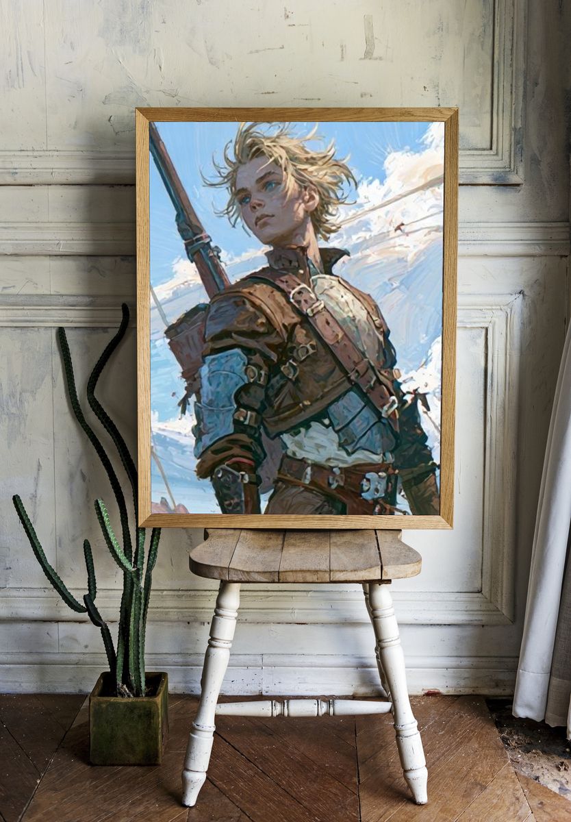 Windborne Archer Digital Art Poster. room preview