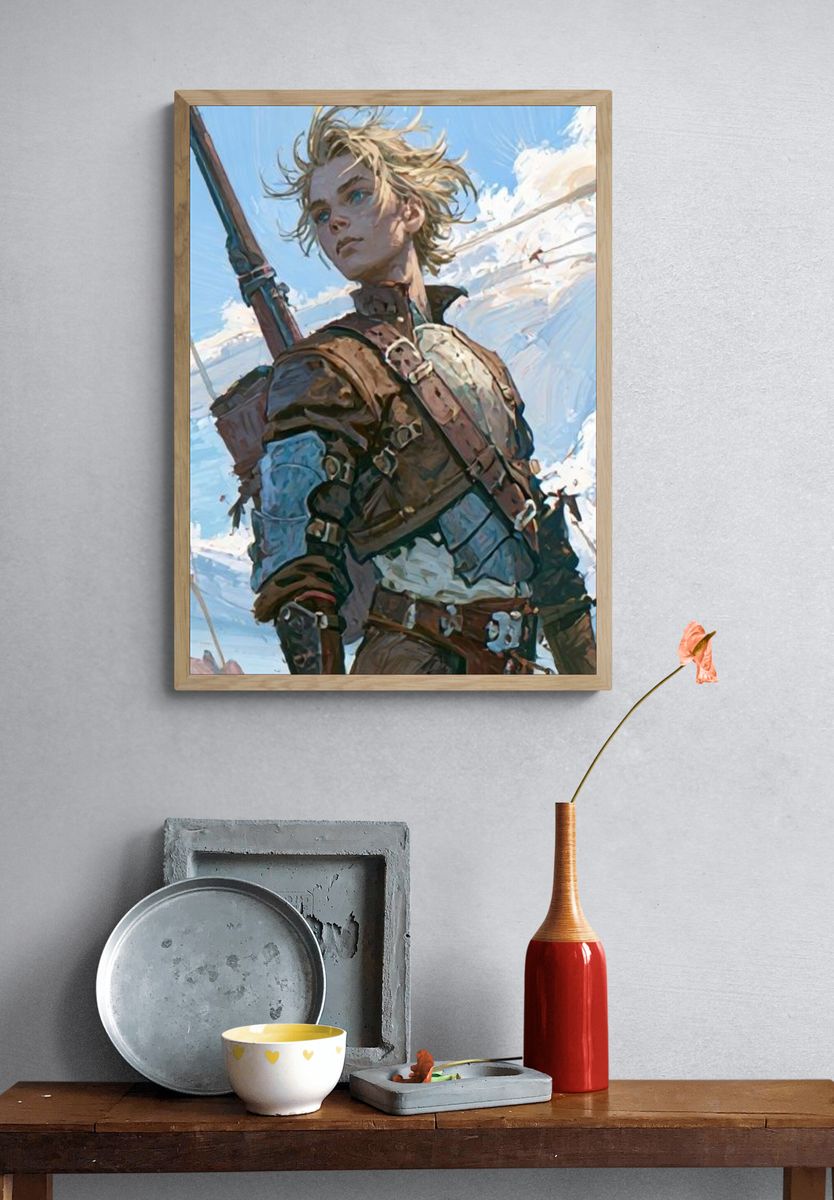 Windborne Archer Digital Art Poster. — room view 3