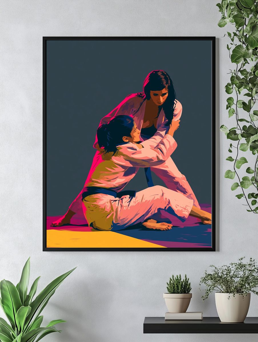 Judo Grapple Illustration Poster. — room view 4