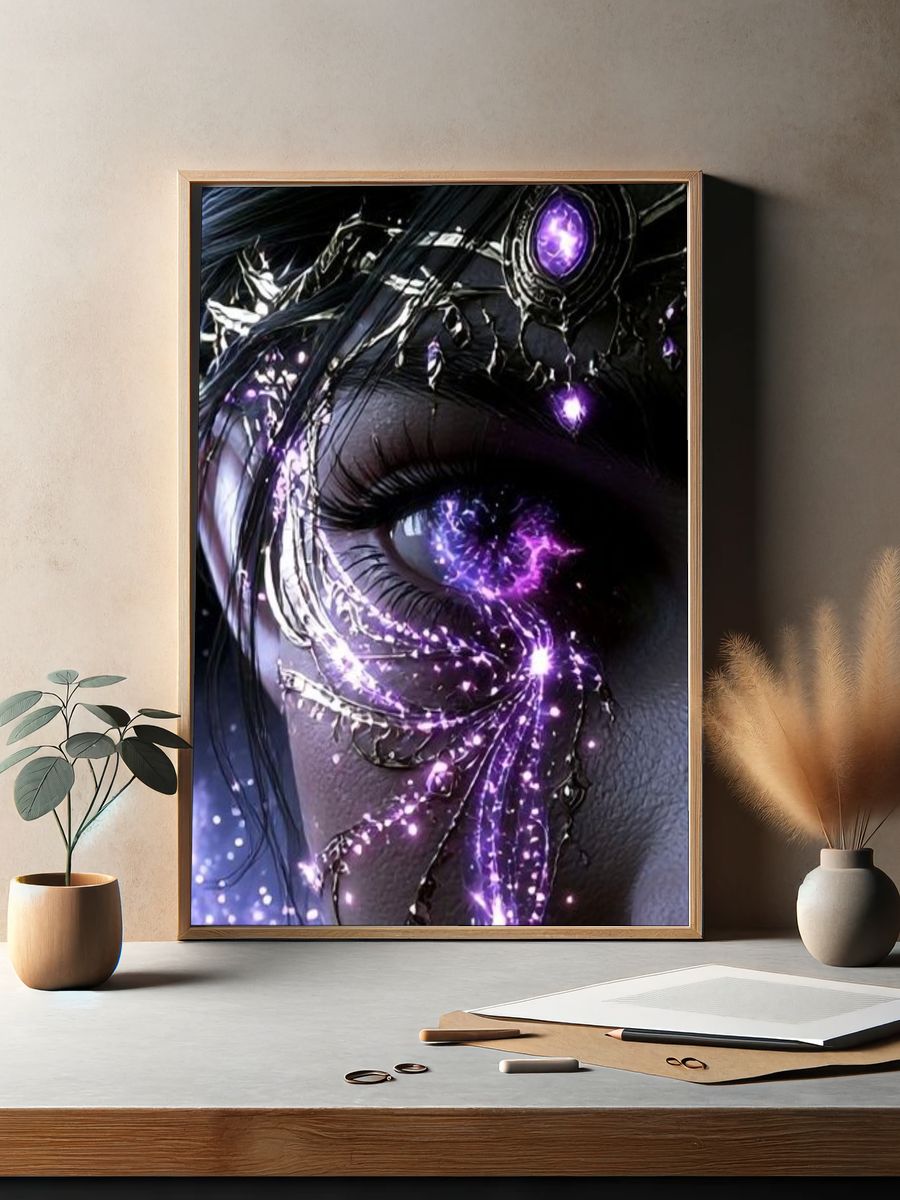 Cyberpunk Goddess Portrait Poster. — room view 2
