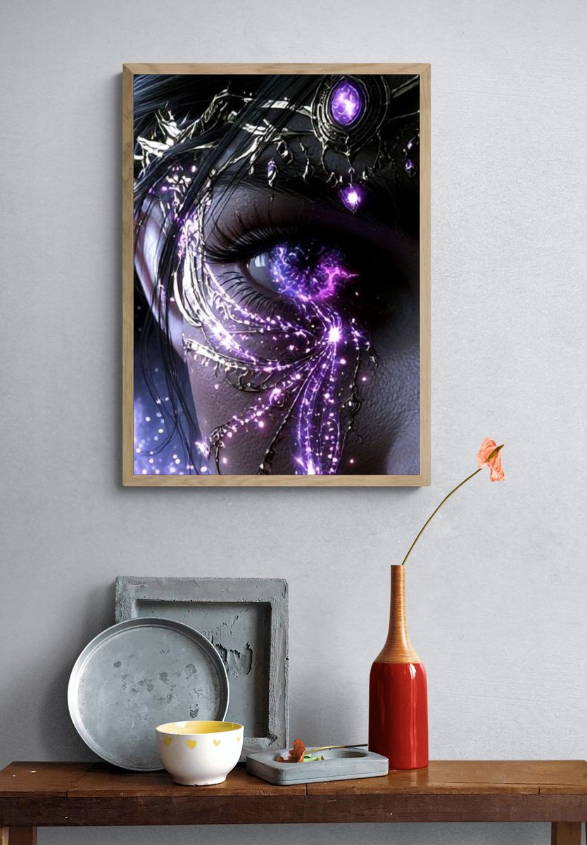 Cyberpunk Goddess Portrait Poster. — room view 3