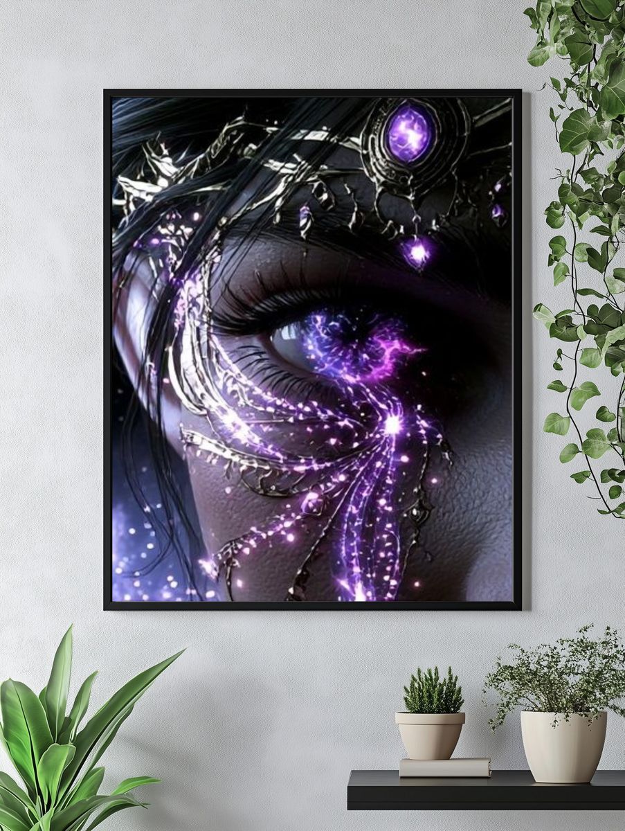 Cyberpunk Goddess Portrait Poster. — room view 4