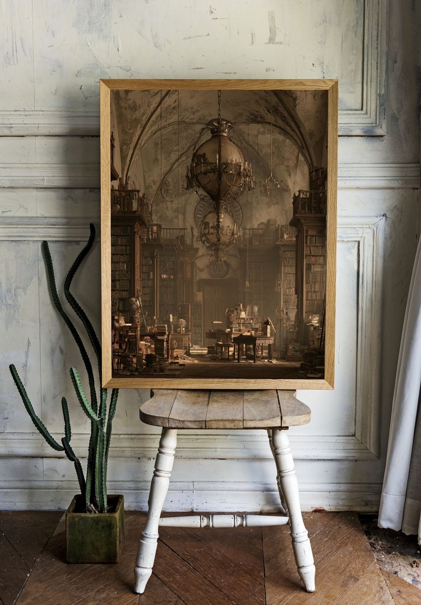 Enchanted Library Interior Poster. room preview