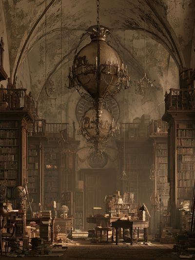Enchanted Library Interior Poster. poster