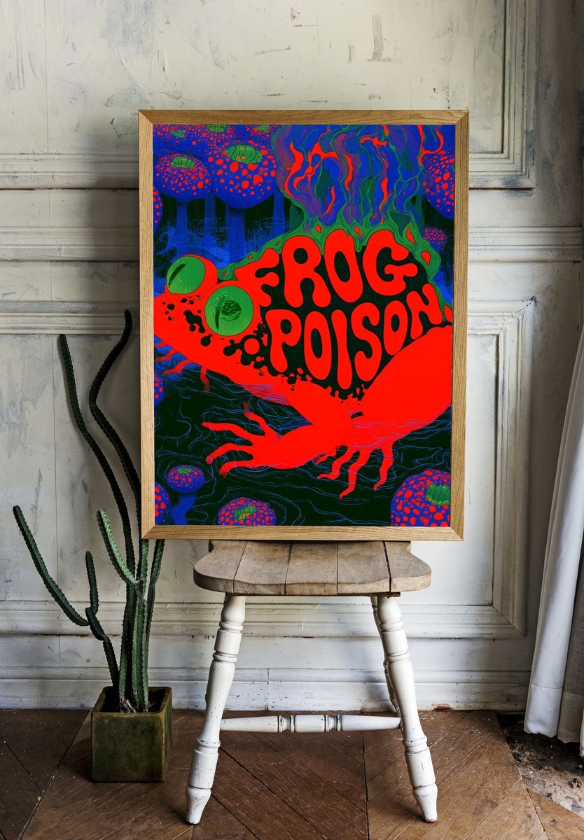 Frog Poison Psychedelic Poster. room preview