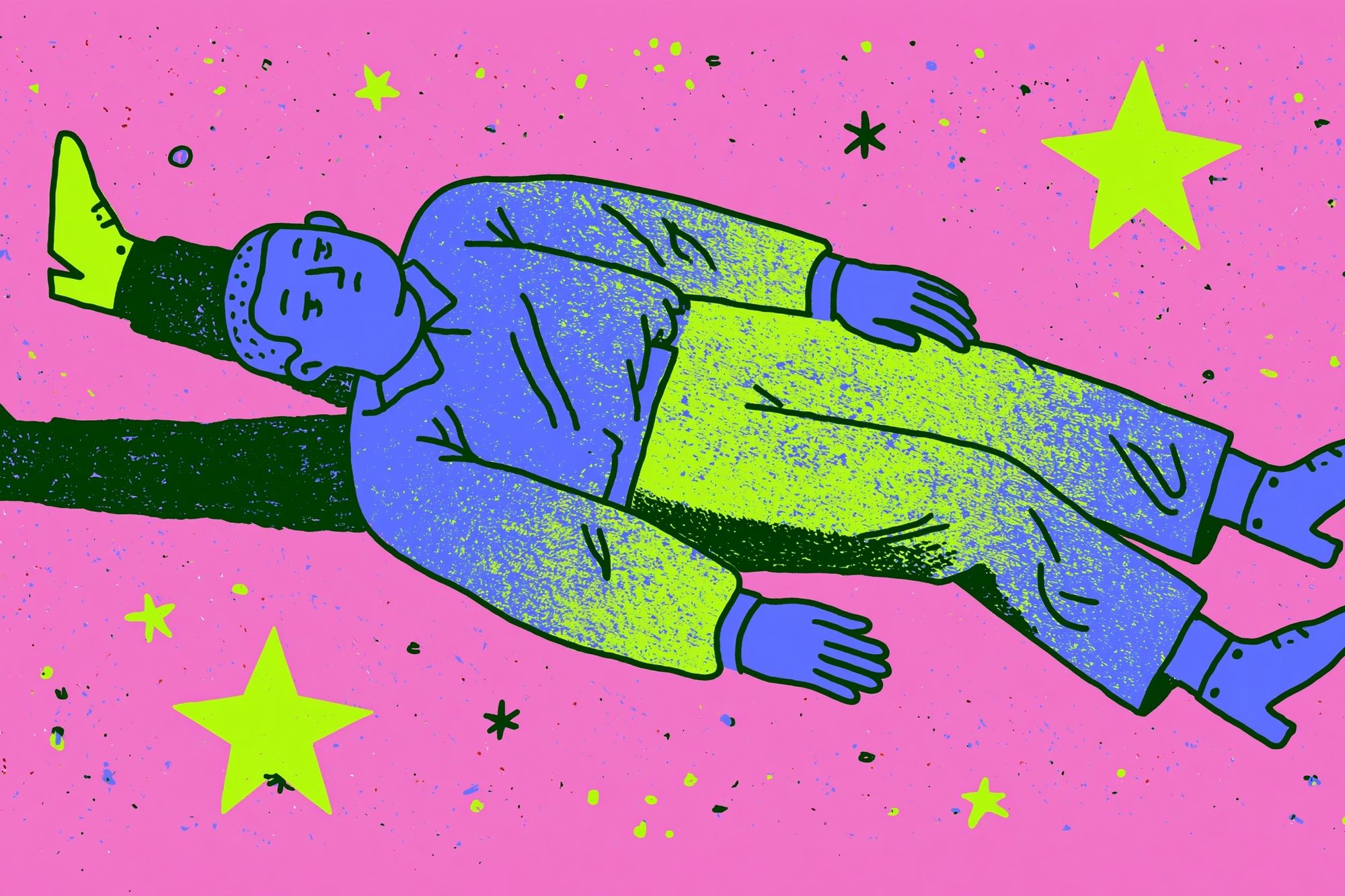 Floating Dream Figure Illustration Poster. poster — illustration art