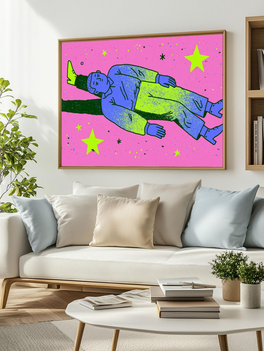 Floating Dream Figure Illustration Poster. — room view 2