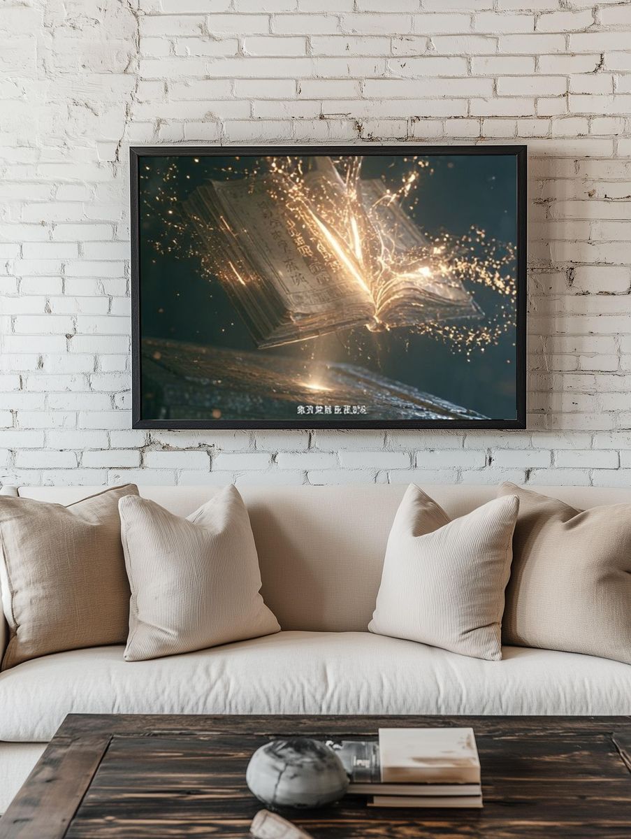 Enchanted Floating Book Poster. — room view 1