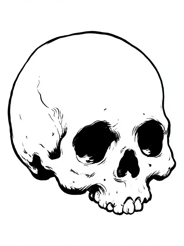 Skull Ink Illustration Poster. poster detail