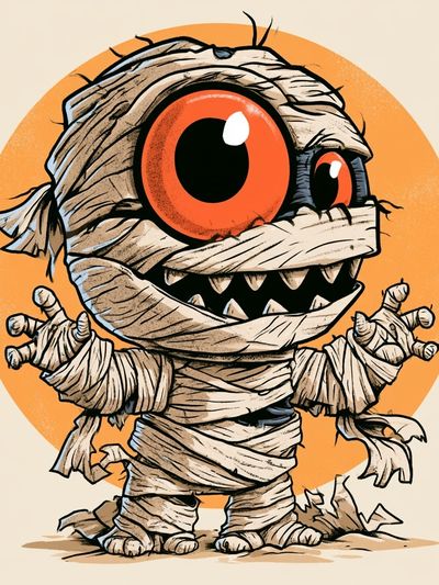 Mummy Monster Cartoon Poster.