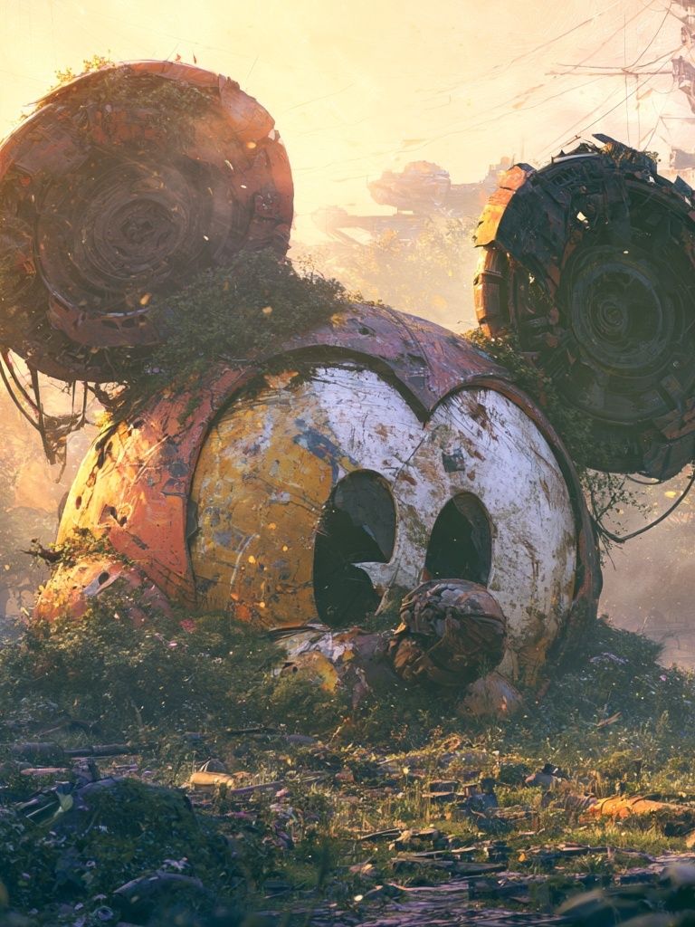 Mickey Ruins Digital Art Print. poster — illustration art
