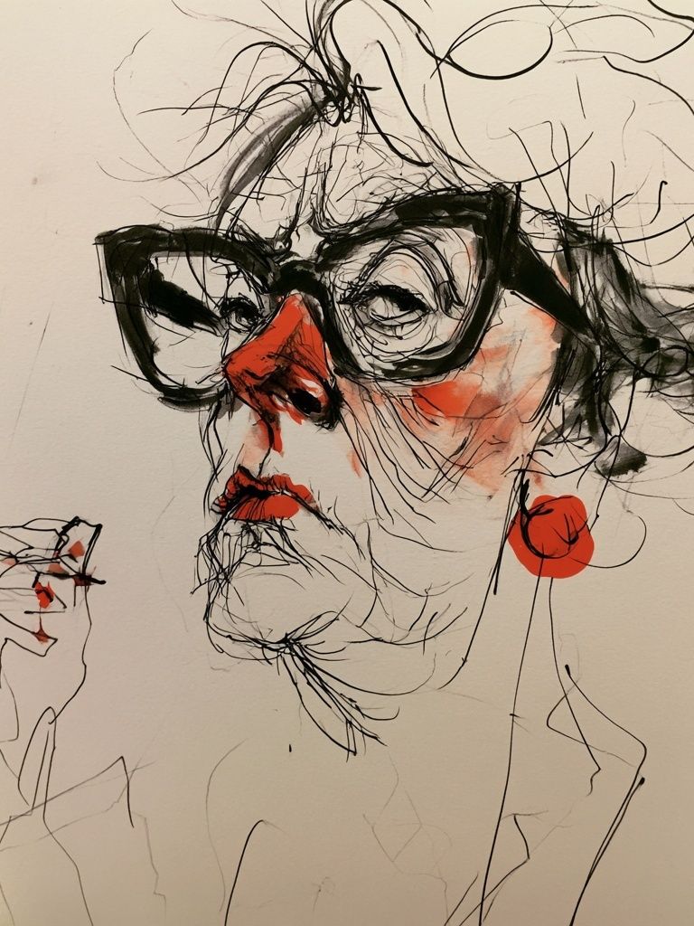 Woman with Glasses Illustration Poster. poster — illustration art
