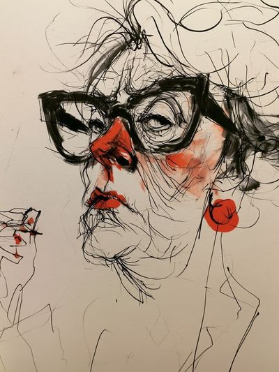 Woman with Glasses Illustration Poster.