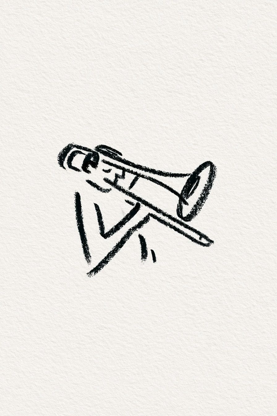 Trumpet Line Art Poster. poster — illustration art
