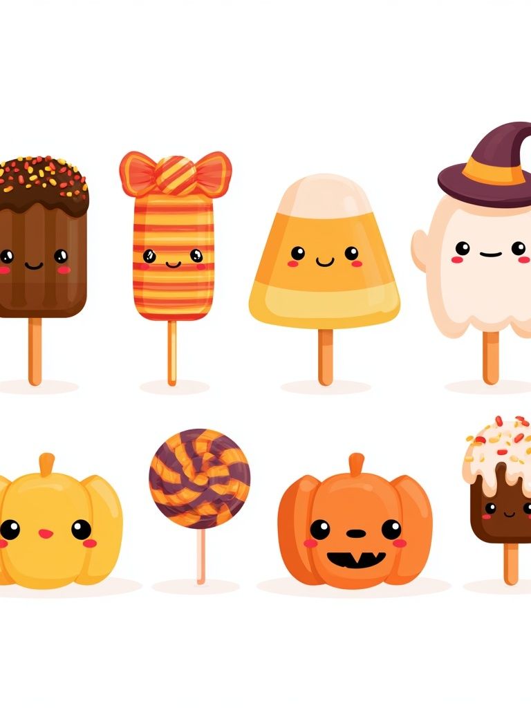 Cute Halloween Treats Illustration Poster. poster detail