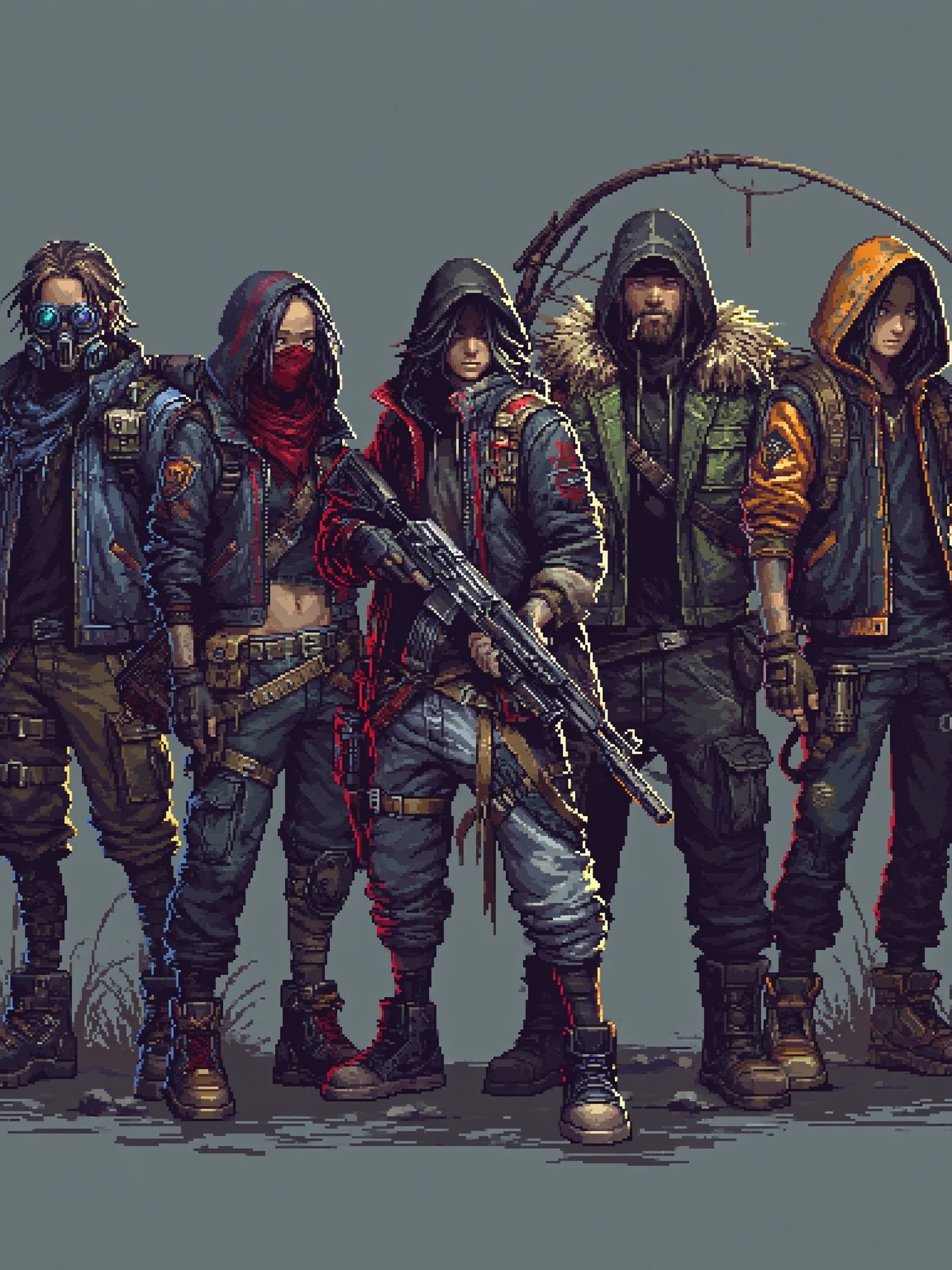 Post-Apocalyptic Squad Digital Art Poster. poster — illustration art