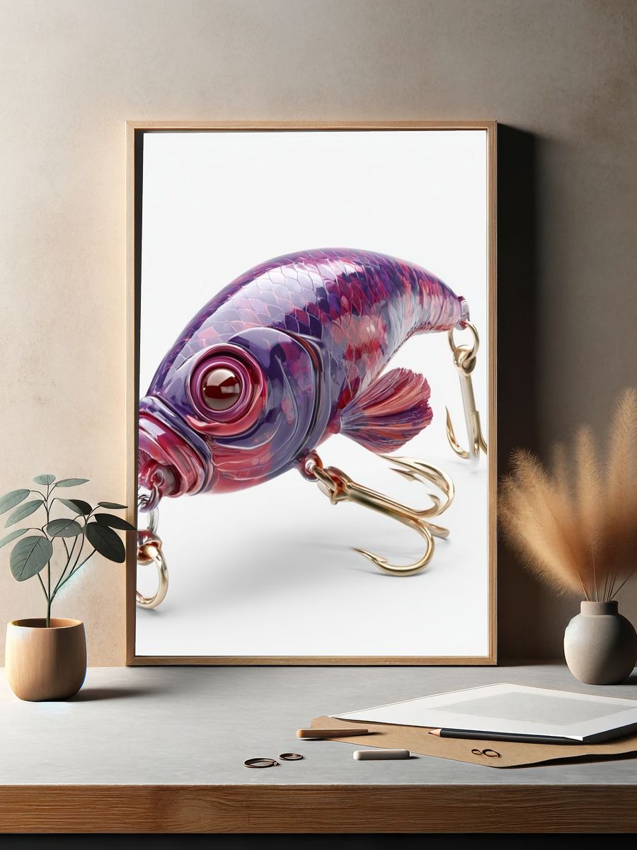 Glass Fishing Lure Illustration Poster. — room view 2