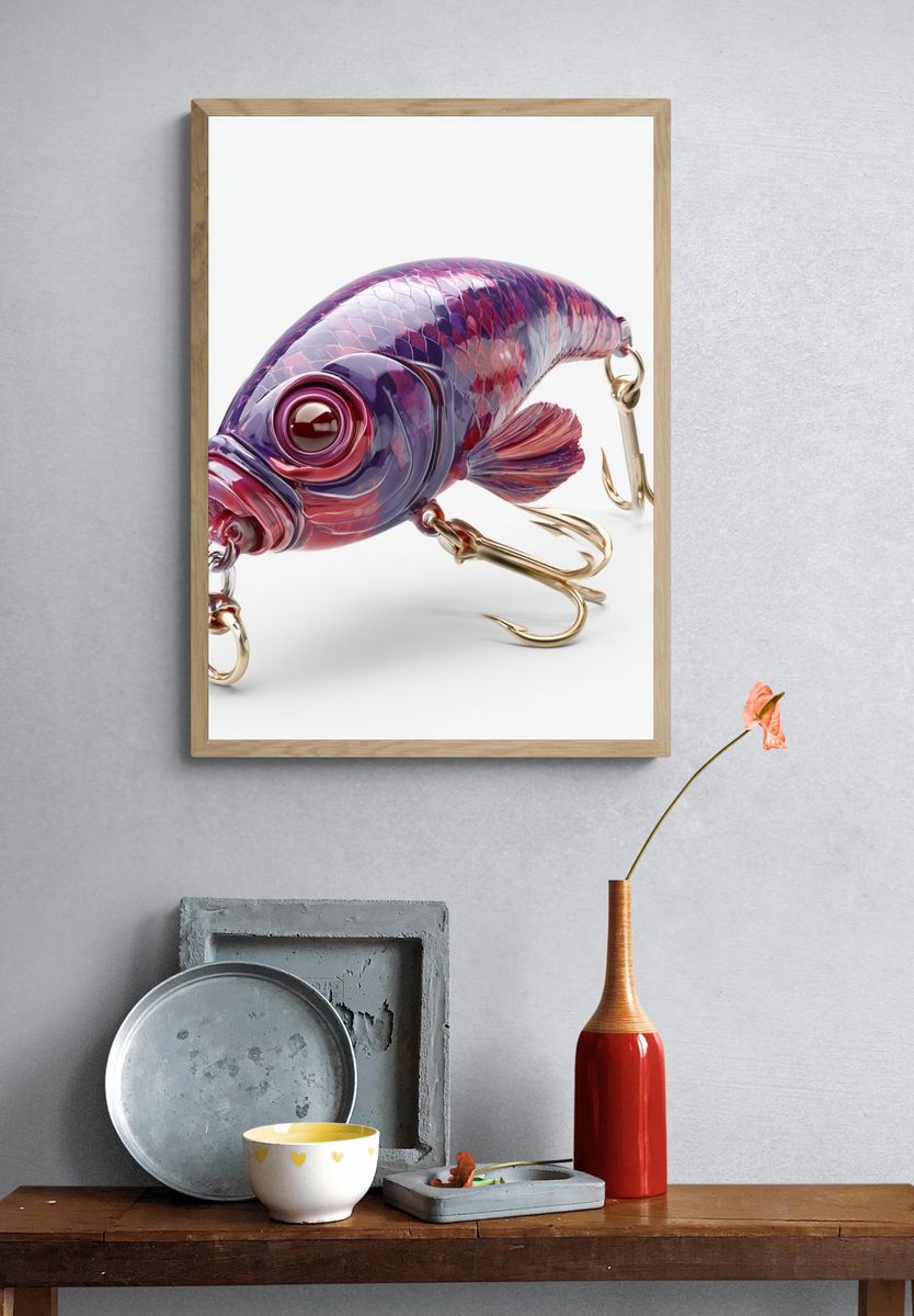 Glass Fishing Lure Illustration Poster. — room view 3