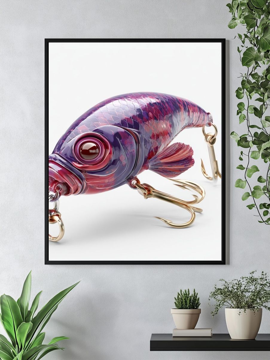 Glass Fishing Lure Illustration Poster. — room view 4