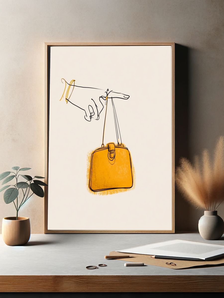 Handbag Line Art Poster. — room view 2