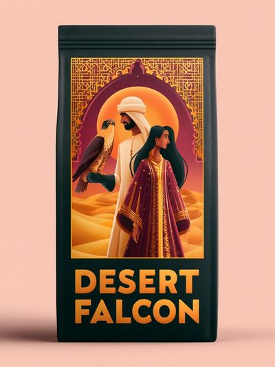 Desert Falcon Illustration Poster.