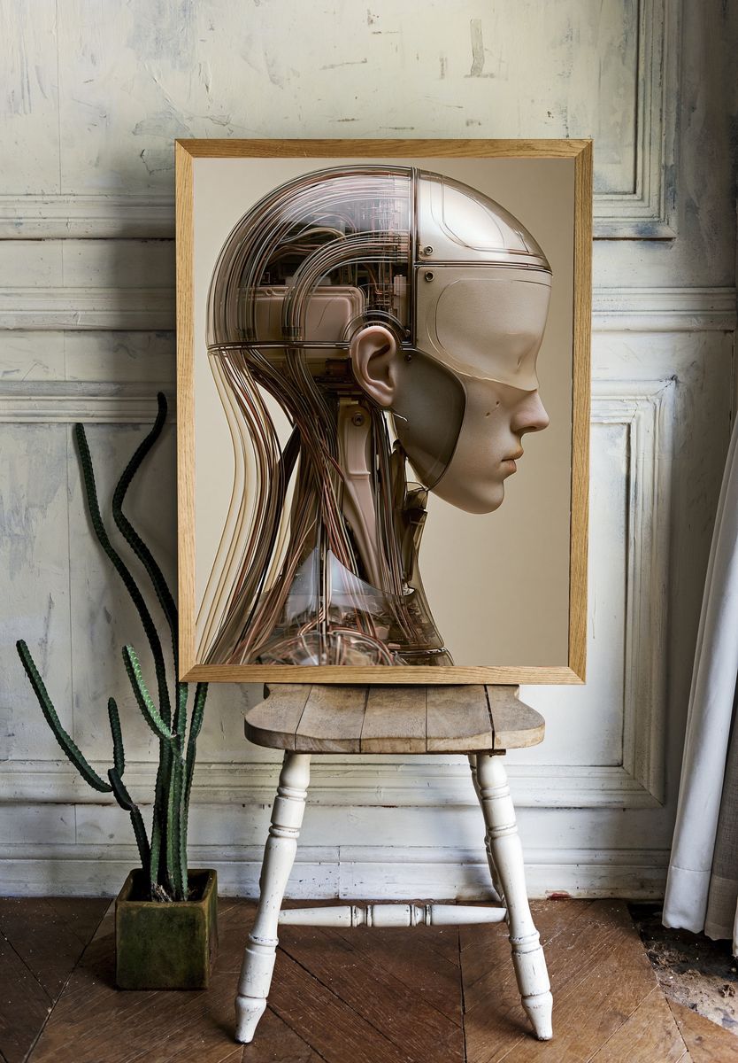 Cybernetic Human Profile Print. room preview
